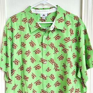 Disney Toy Story Pizza Planet Short Sleeve Button Down Men’s Shirt XXL 2XL